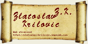 Zlatoslav Krilović vizit kartica